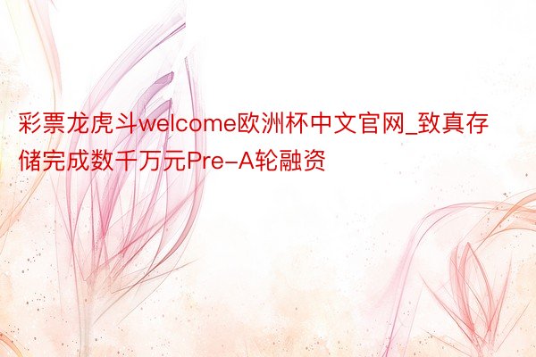 彩票龙虎斗welcome欧洲杯中文官网_致真存储完成数千万元Pre-A轮融资